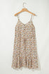 Whimsical Floral Tie Waist Adjustable Strap Flowy Flared Dress