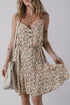Whimsical Floral Tie Waist Adjustable Strap Flowy Flared Dress