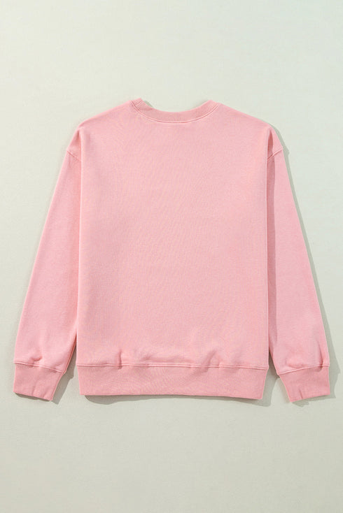 Whimsical Ghost And Bow Graphic Print Sweatshirt