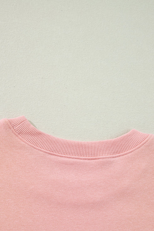 Whimsical Ghost And Bow Graphic Print Sweatshirt