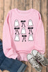 Whimsical Ghost And Bow Graphic Print Sweatshirt