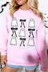 Whimsical Ghost And Bow Graphic Print Sweatshirt