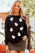 Whimsical Ghost Graphic Crew Neck Sweatshirt
