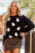 Whimsical Ghost Graphic Crew Neck Sweatshirt