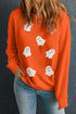 Whimsical Ghost Graphic Crew Neck Sweatshirt
