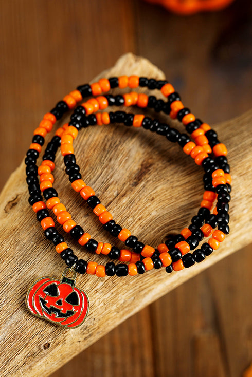 Whimsical Glazed Rice Bead Graphic Pendant Charm Necklace