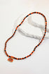 Whimsical Glazed Rice Bead Graphic Pendant Charm Necklace