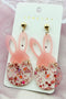 Whimsical Glitter Acrylic Bunny Motif Stud Earrings