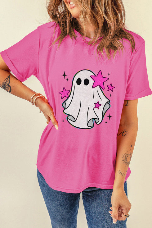 Whimsical Halloween Ghost Graphic Short Sleeve Tee