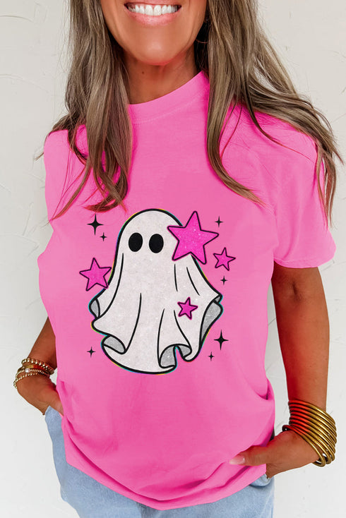 Whimsical Halloween Ghost Graphic Short Sleeve Tee