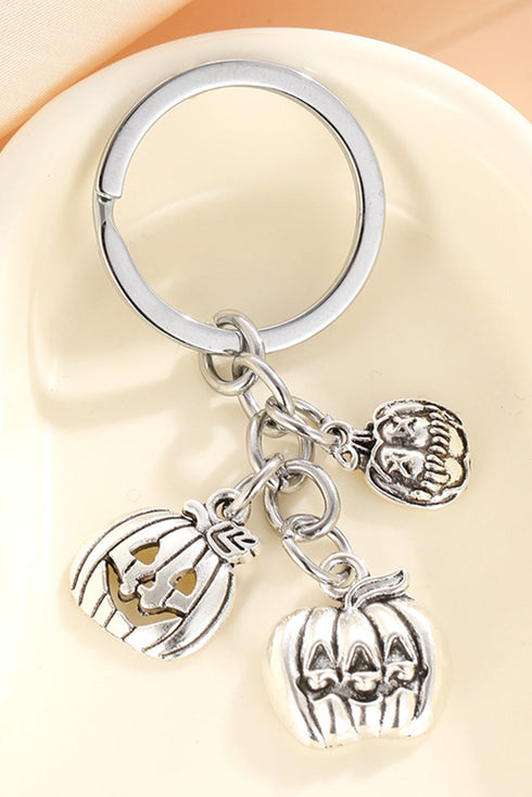 Whimsical Jack O Lantern Motif Alloy Charm Metal Keychain