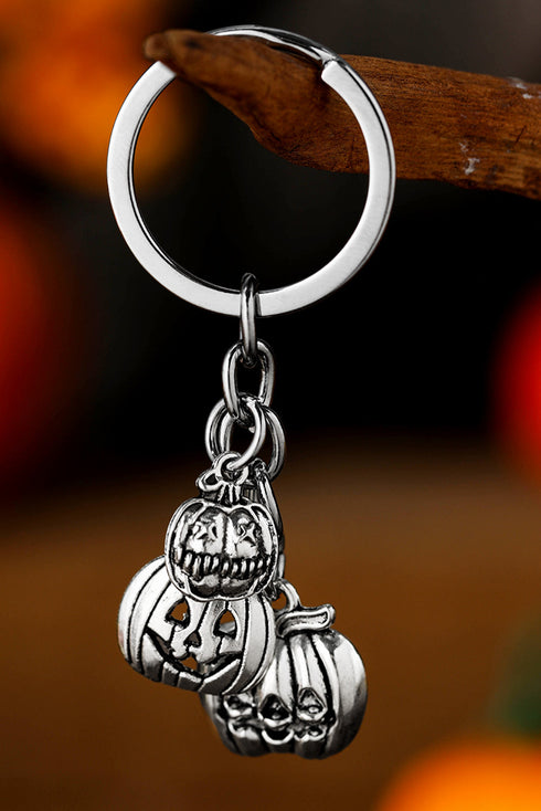 Whimsical Jack O Lantern Motif Alloy Charm Metal Keychain