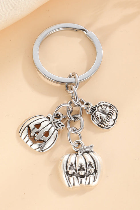 Whimsical Jack O Lantern Motif Alloy Charm Metal Keychain