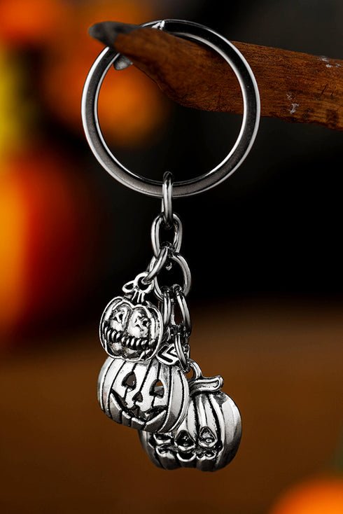 Whimsical Jack O Lantern Motif Alloy Charm Metal Keychain