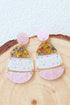 Whimsical Patterned Egg Shape Acrylic Drop Earrings