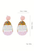 Whimsical Patterned Egg Shape Acrylic Drop Earrings