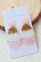 Whimsical Patterned Egg Shape Acrylic Drop Earrings