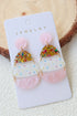 Whimsical Patterned Egg Shape Acrylic Drop Earrings