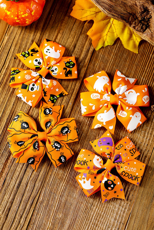 Whimsical Patterned Terylene Fabric Bow Hair Clip