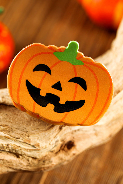 Whimsical Pumpkin Silhouette Cutout Design Hair Claw