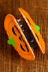 Whimsical Pumpkin Silhouette Cutout Design Hair Claw