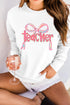 Whimsical Teacher Bow Graphic Crew Neck Sweatshirt