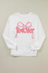 Whimsical Teacher Bow Graphic Crew Neck Sweatshirt