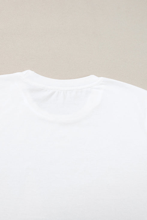 Whimsical Tree Print Crew Neck Short Sleeve Tee