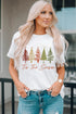 Whimsical Tree Print Crew Neck Short Sleeve Tee