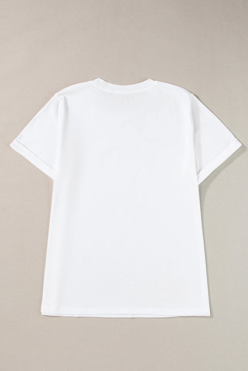 Whimsical Tree Print Crew Neck Short Sleeve Tee