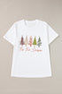 Whimsical Tree Print Crew Neck Short Sleeve Tee