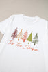 Whimsical Tree Print Crew Neck Short Sleeve Tee