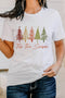 Whimsical Tree Print Crew Neck Short Sleeve Tee