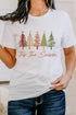 Whimsical Tree Print Crew Neck Short Sleeve Tee