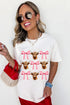 Whimsical Western Coquette Highland Cow Bows Graphic Comfort Tee