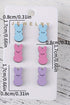 Whimsical Wooden Bunny Figure Statement Drop Earrings