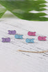 Whimsical Wooden Bunny Figure Statement Drop Earrings