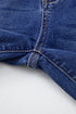 Whiskered Wash Raw Hem Cropped Casual Denim Jeans