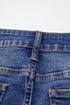 Whiskered Wash Raw Hem Cropped Casual Denim Jeans