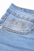 Whiskered Wash Raw Hem Cropped Casual Denim Jeans