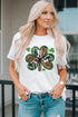 White Animal Clover Graphic T-Shirt