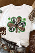 White Animal Clover Graphic T-Shirt