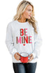 White Be Mine Leopard Heart Print Long Sleeve Sweatshirt