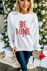 White Be Mine Leopard Heart Print Long Sleeve Sweatshirt