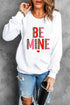 White Be Mine Leopard Heart Print Long Sleeve Sweatshirt