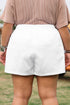 White Bow Decor Pockets Plus Size Shorts