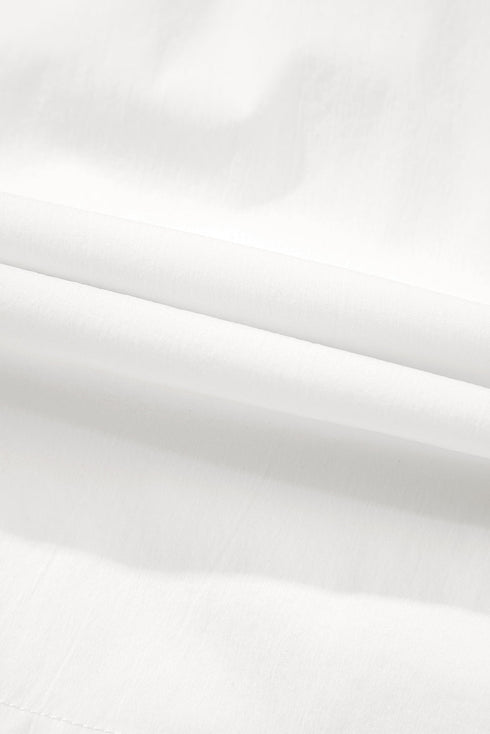 White Bow Decor Pockets Plus Size Shorts