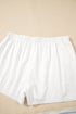 White Bow Decor Pockets Plus Size Shorts