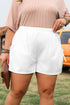 White Bow Decor Pockets Plus Size Shorts