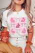 White Bunny Bowknot Graphic Easter Fashion T Shirt